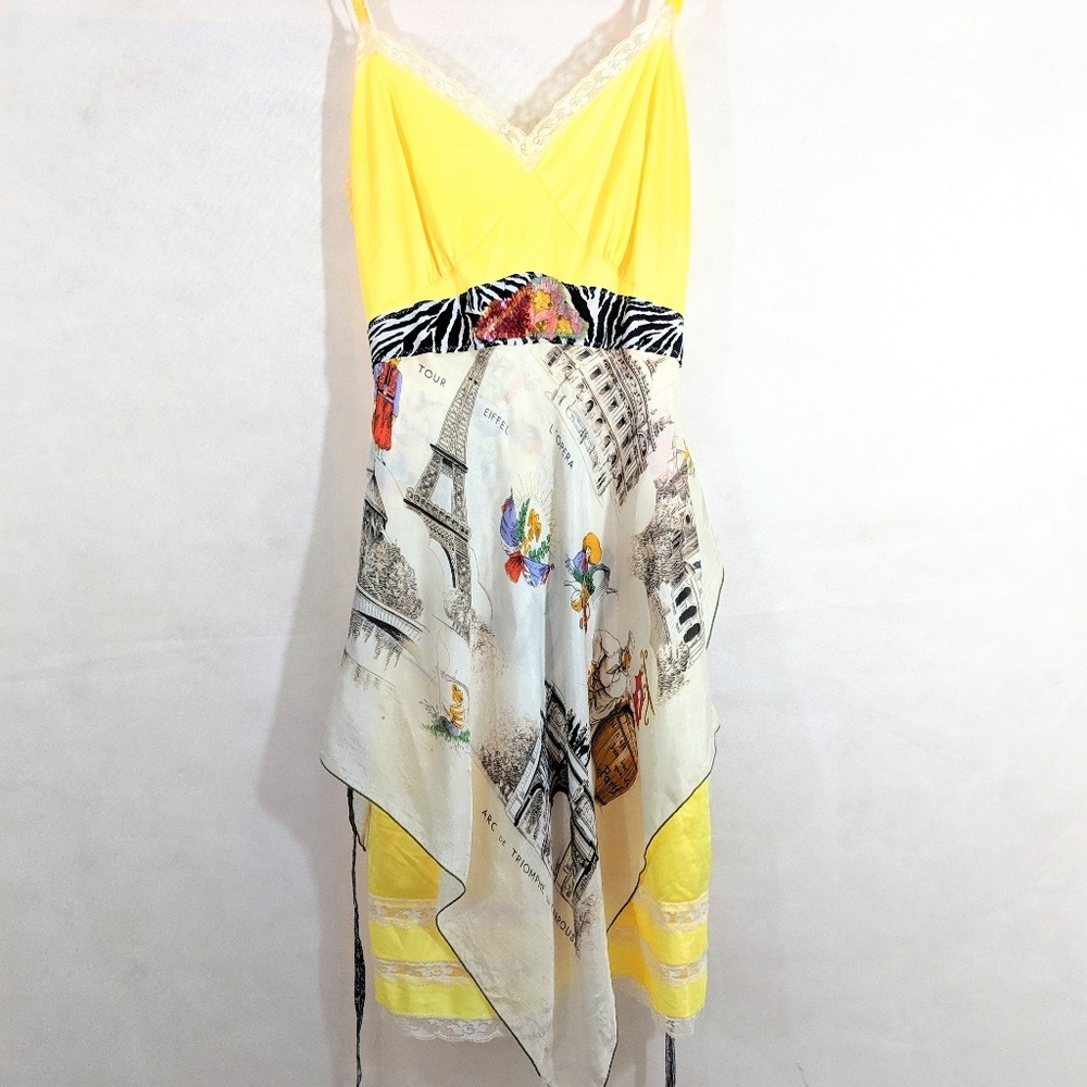 Slip Dress Yellow French Scarf Ruby Pearl Unique